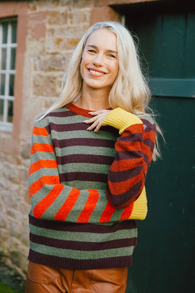 Eribé Stobo Stripe Sweater Harissa - La Vie en Rose Damesmode (1)