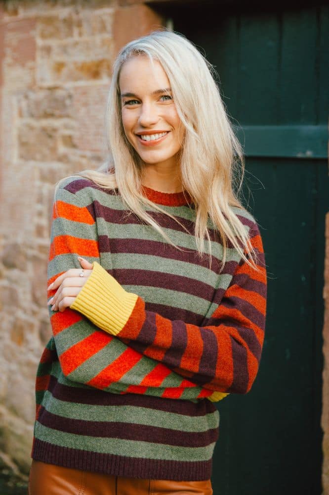 Eribé Stobo Stripe Sweater Harissa - La Vie en Rose Damesmode (1)