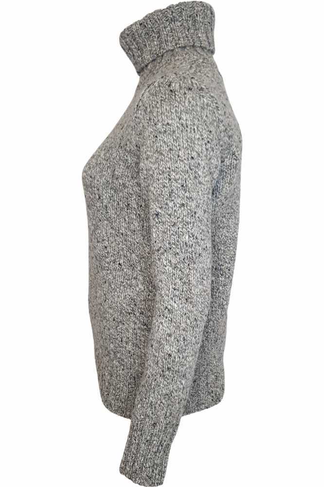 Fisherman Out Of Ireland Merino Polo Neck Sweater Porridge - La Vie en Rose Damesmode (666 x 1000 px)