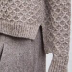 Fisherman out of Ireland Alpaca Honeycomb Stitch Sweater Stone - La Vie en Rose Damesmode Enkhuizen
