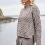 Fisherman out of Ireland Alpaca Honeycomb Stitch Sweater Stone - La Vie en Rose Damesmode Enkhuizen
