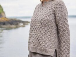 Fisherman out of Ireland Alpaca Honeycomb Stitch Sweater Stone - La Vie en Rose Damesmode Enkhuizen