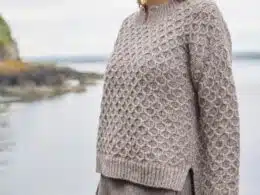 Fisherman out of Ireland Alpaca Honeycomb Stitch Sweater Stone - La Vie en Rose Damesmode Enkhuizen