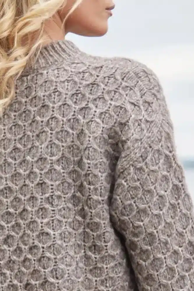 Fisherman out of Ireland Alpaca Honeycomb Stitch Sweater Stone - La Vie en Rose Damesmode Enkhuizen