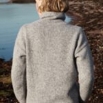 Fisherman out of Ireland Funnel Neck Slouchy Sweater Grey Extrafine Merino - La Vie en Rose Damesmode Enkhuizen