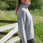 Fisherman out of Ireland Funnel Neck Slouchy Sweater Grey Extrafine Merino - La Vie en Rose Damesmode Enkhuizen