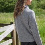 Fisherman out of Ireland Funnel Neck Slouchy Sweater Grey Extrafine Merino - La Vie en Rose Damesmode Enkhuizen