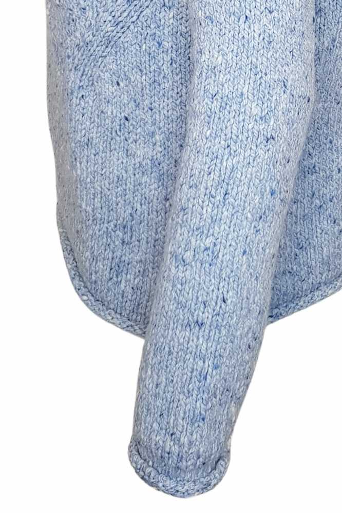 Fisherman out of Ireland Merino Wool Knitted Ladies Sweater Blue Mist - La Vie en Rose Damesmode