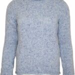 Fisherman out of Ireland Merino Wool Knitted Ladies Sweater Blue Mist - La Vie en Rose Damesmode