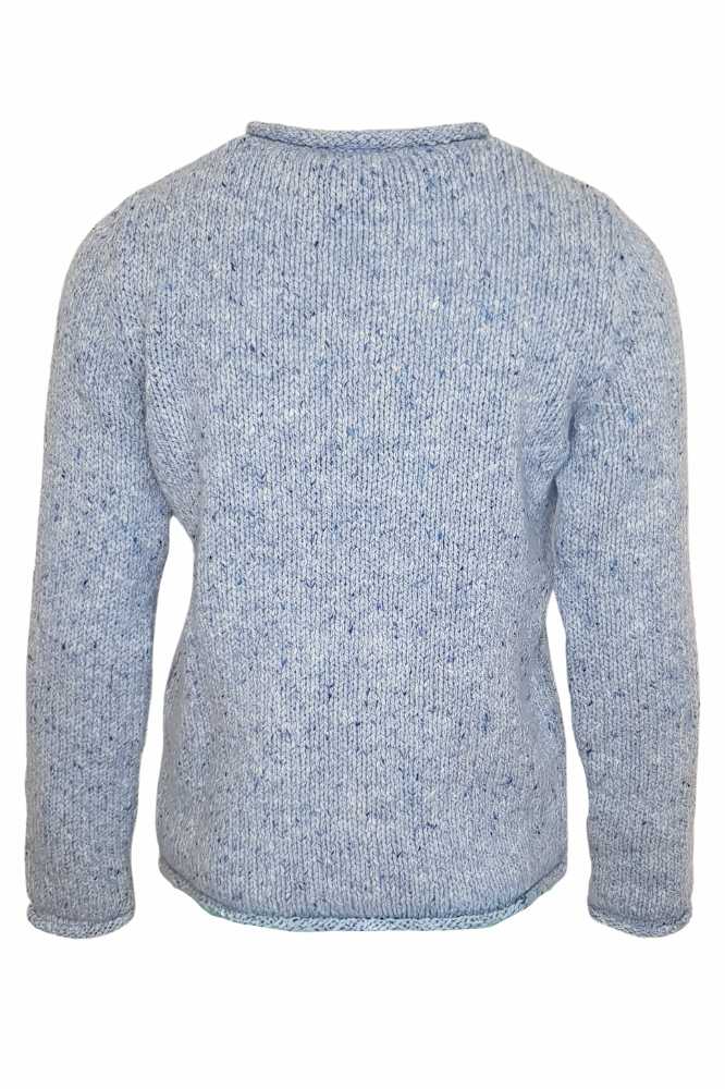 Fisherman out of Ireland Merino Wool Knitted Ladies Sweater Blue Mist - La Vie en Rose Damesmode