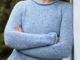 Fisherman out of Ireland Merino Wool Knitted Ladies Sweater Blue Mist SG433V- La Vie en Rose Damesmode