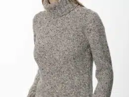 Fisherman out of Ireland Polo Neck Sweater Porridge FSS72M 215 - La Vie en Rose Damesmode