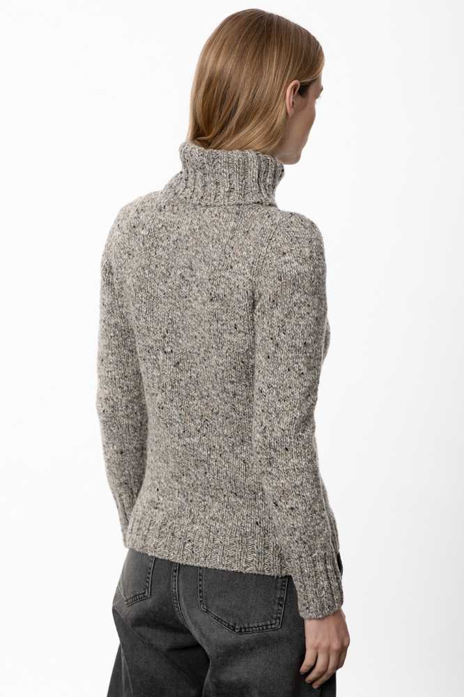 Fisherman out of Ireland Polo Neck Sweater Porridge FSS72M 215 - La Vie en Rose Damesmode