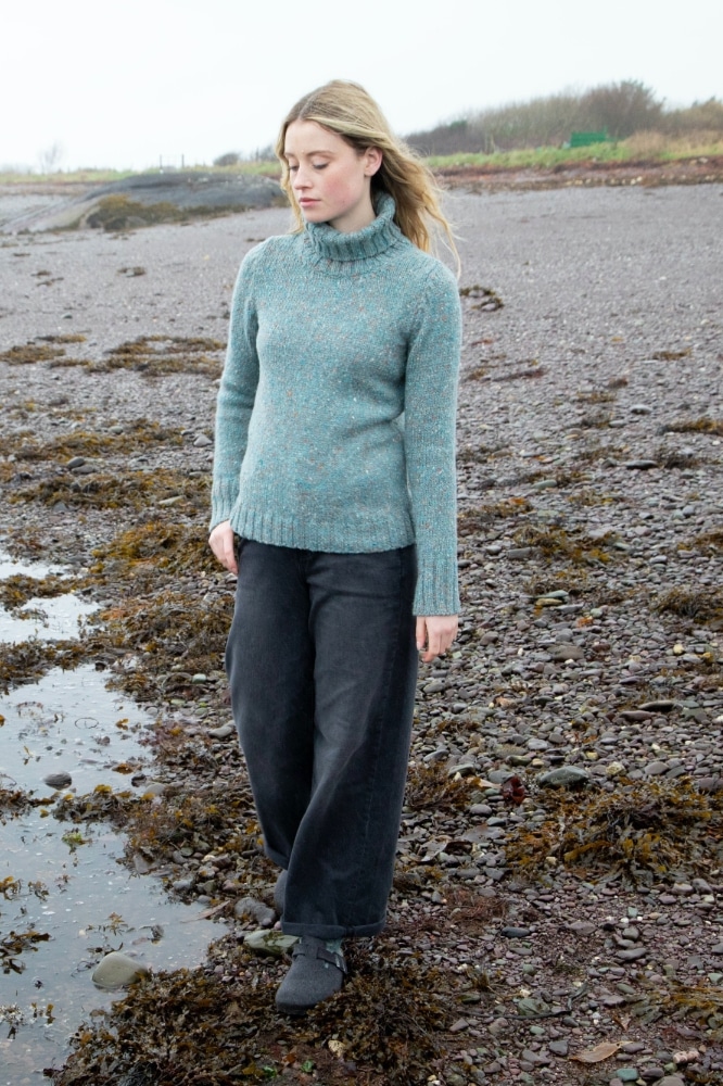 Fisherman out of Ireland Polo Neck Sweater Seafoam - La Vie en Rose Damesmode Enkhuizen