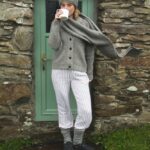 Fisherman out of Ireland Shawl Collar Cardie Tuck Baby Alpaca Smoke - La Vie en Rose Damesmode Enkhuizen