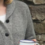 Fisherman out of Ireland Shawl Collar Cardie Tuck Baby Alpaca Smoke - La Vie en Rose Damesmode Enkhuizen