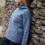 Fisherman out of Ireland Slouchy Funnel Neck Jumper Merino Cashmere Blue Smoke - La Vie en Rose Damesmode Enkhuizen