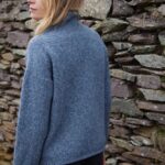 Fisherman out of Ireland Slouchy Funnel Neck Jumper Merino Cashmere Blue Smoke - La Vie en Rose Damesmode Enkhuizen