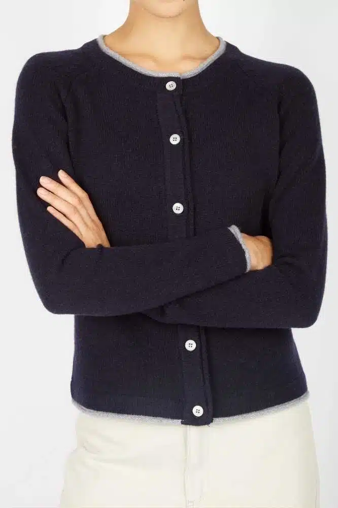 IrelandsEye Knitwear Killiney Cardigan Navy - La Vie en Rose Damesmode