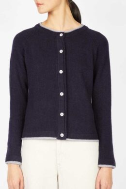 IrelandsEye Knitwear Killiney Cardigan Navy - La Vie en Rose Damesmode