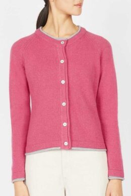 IrelandsEye Knitwear Killiney Cardigan Rose Pink - La Vie en Rose Damesmode