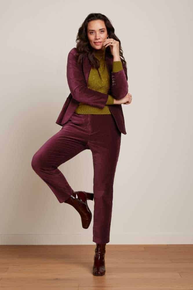 King Louie Ann Pants Fargo Carbernet Red - La Vie en Rose Damesmode