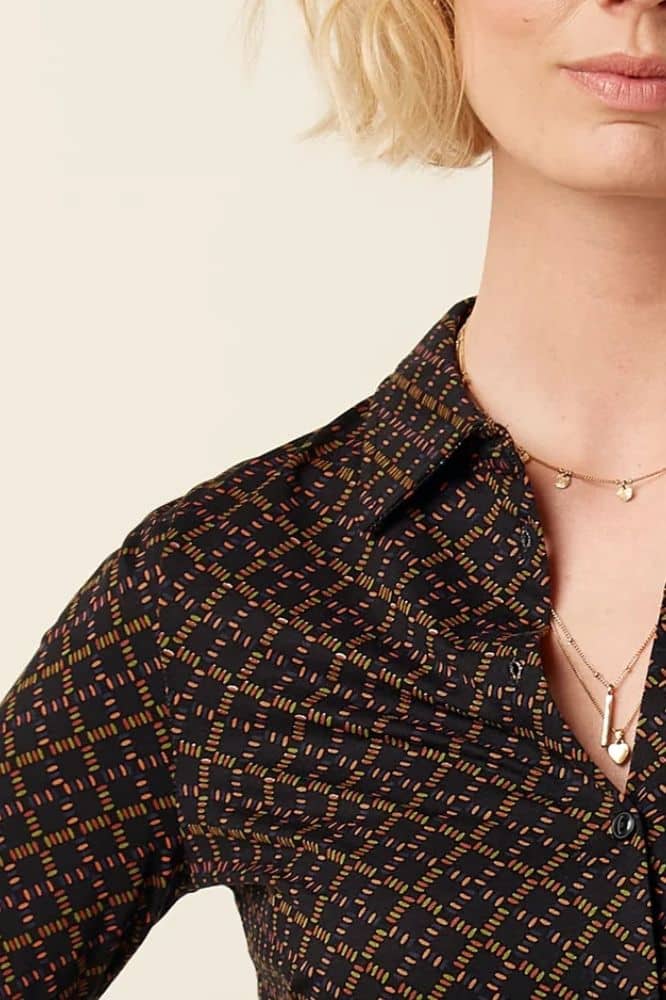 King Louie Blouse Dynamo Black - La Vie en Rose Damesmode