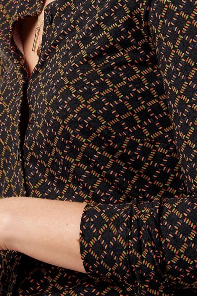 King Louie Blouse Dynamo Black - La Vie en Rose Damesmode