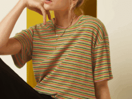 King Louie Boxy Tee Mistral Stripe Green Envy - La Vie en Rose Damesmode