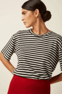 King Louie Boxy Top Chopito Stripe - La Vie en Rose Damesmode