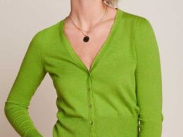 King Louie Cardi V Cocoon Dark Citron - La Vie en Rose Damesmode