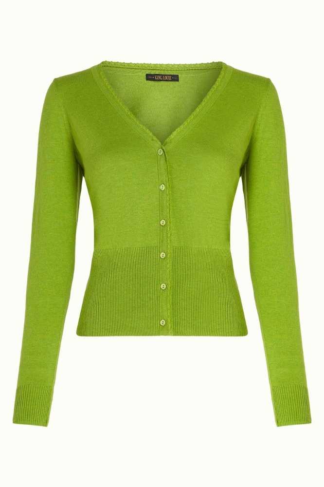 King Louie Cardi V Cocoon Dark Citron - La Vie en Rose Damesmode