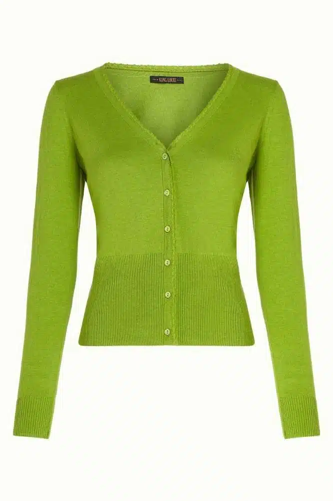 King Louie Cardi V Cocoon Dark Citron - La Vie en Rose Damesmode