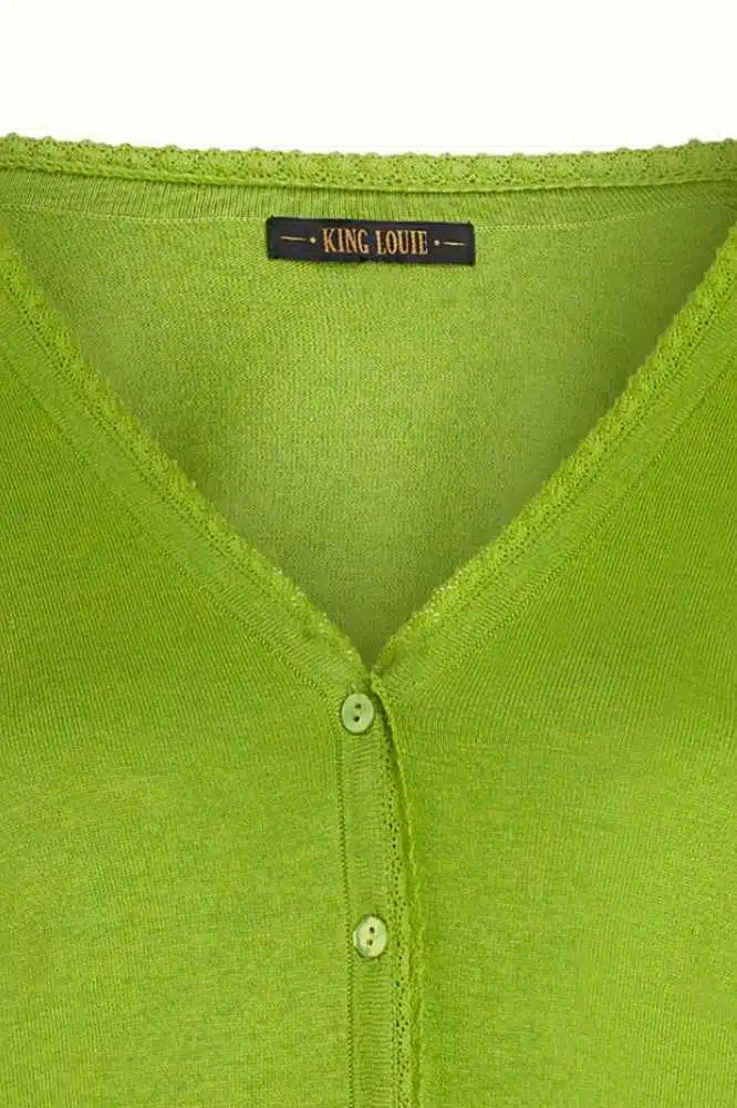 King Louie Cardi V Cocoon Dark Citron - La Vie en Rose Damesmode