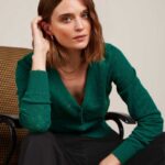 King Louie Cardi V Heart Ajour BCI Peacock Green - La Vie en Rose Damesmode