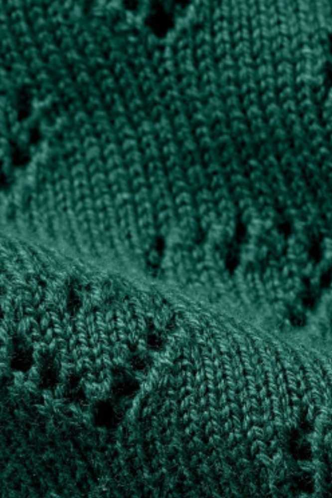 King Louie Cardi V Heart Ajour BCI Peacock Green - La Vie en Rose Damesmode