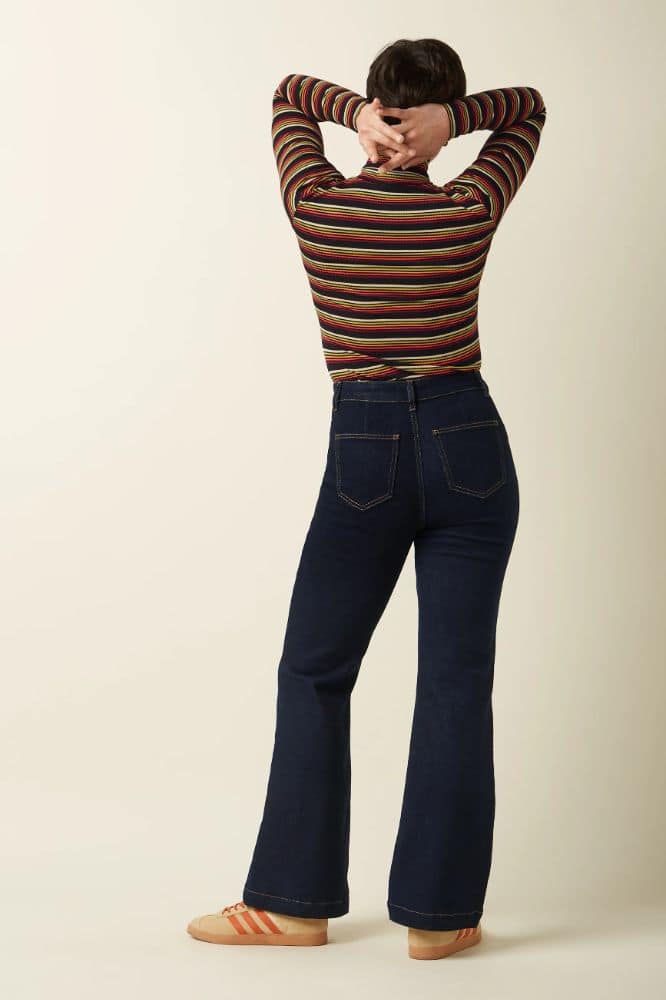 King Louie Chris Zip Pants Walker Denim GOTS Indigo Blue - La Vie en Rose Damesmode