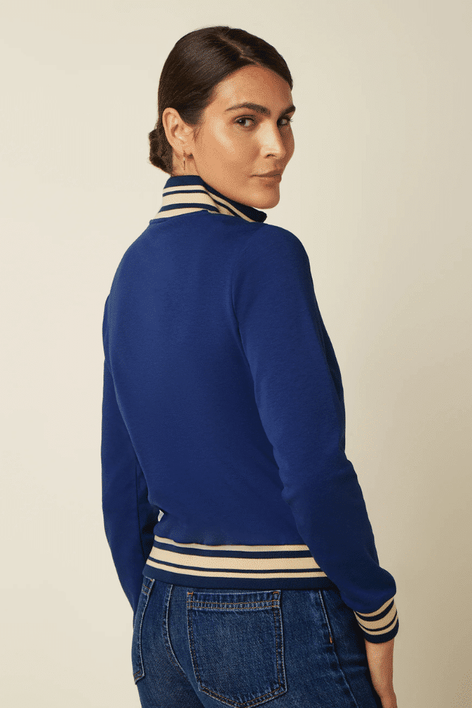 King Louie Colorblock Coljack Daytona Sweat Beacon Blue- La Vie en Rose Damesmode