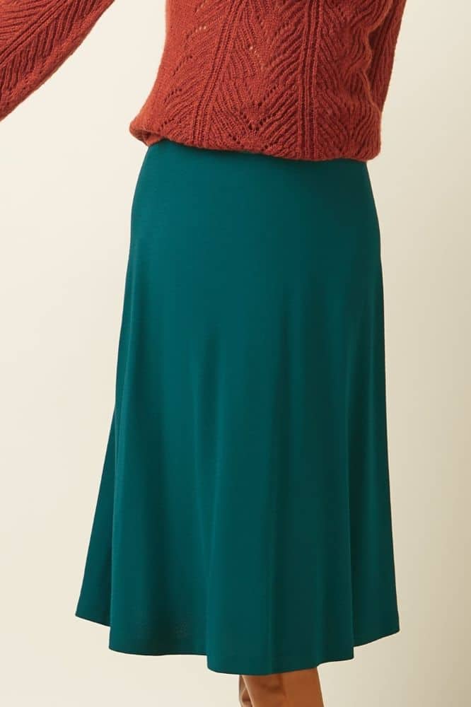 King Louie Juno Midi Skirt Milano Crepe Spruced Green - La Vie en Rose Damesmode