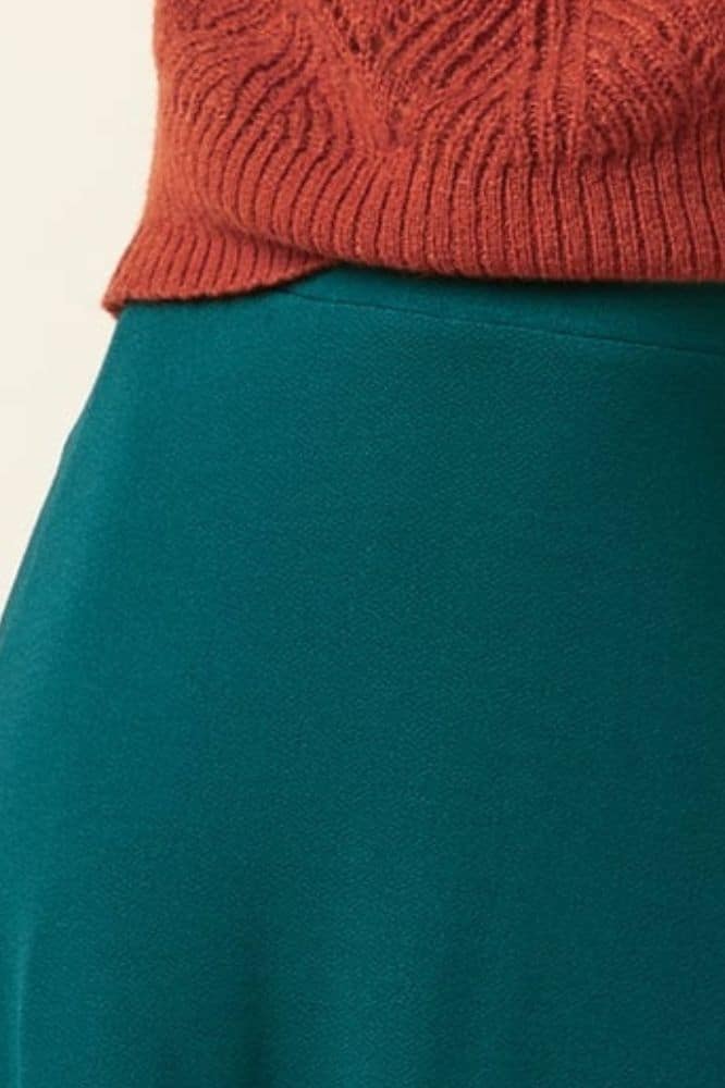 King Louie Juno Midi Skirt Milano Crepe Spruced Green - La Vie en Rose Damesmode