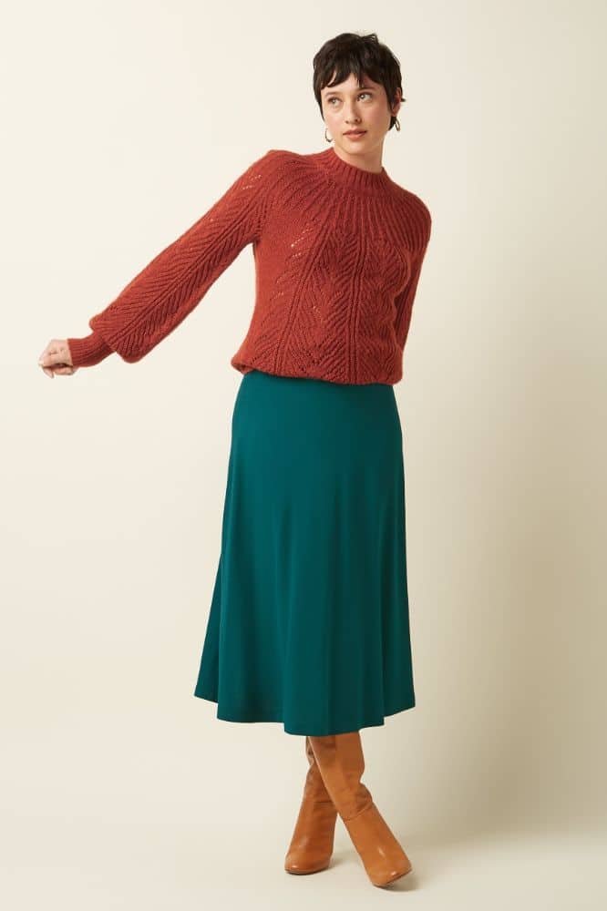 King Louie Juno Midi Skirt Milano Crepe Spruced Green - La Vie en Rose Damesmode