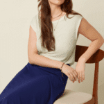 King Louie Juno Skirt Milano Crepe Beacon Blue - La Vie en Rose Damesmode