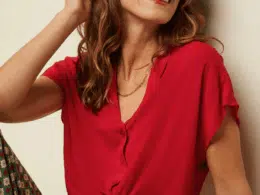 King Louie Keeva Blouse Tortoise Chili Red