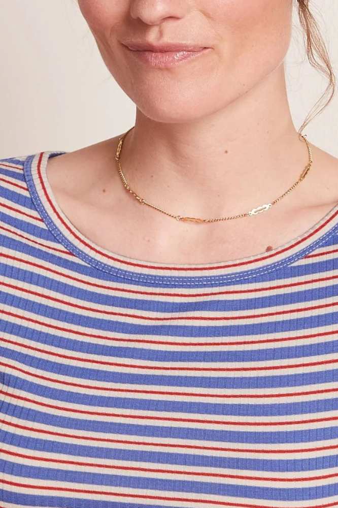 King Louie Lily Surf Stripe Baja Blue - La Vie en Rose Damesmode