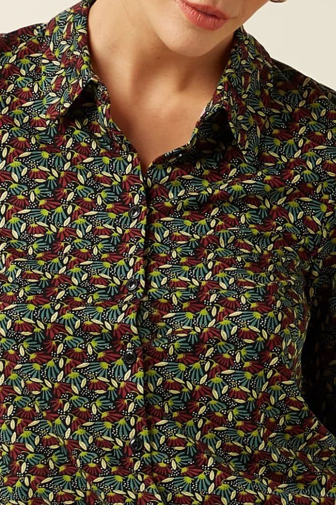 King Louie Maisie Blouse Mirth Jersey Rhubarb Red - La Vie en Rose Damesmode