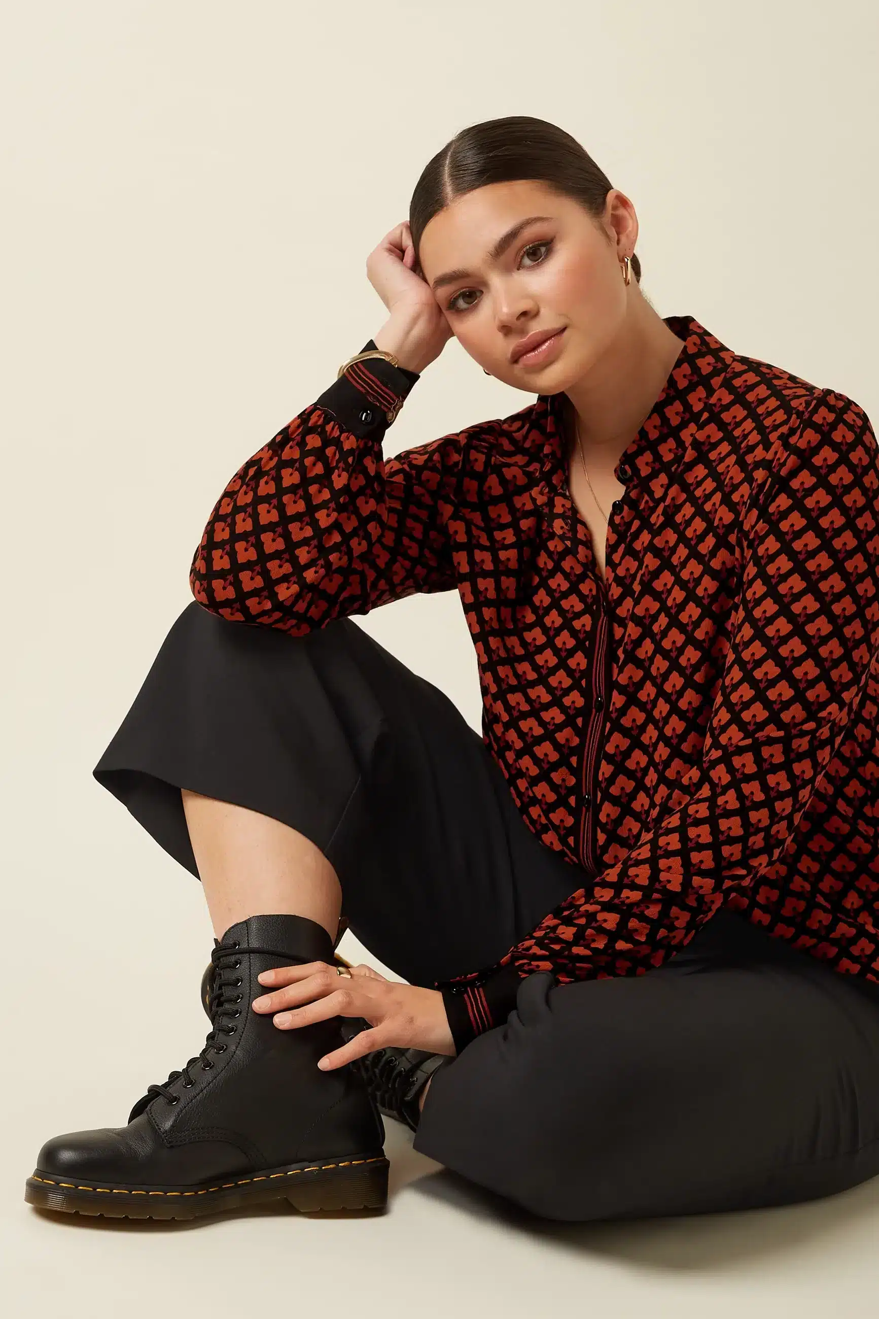 King Louie Maisie Blouse Moire Black