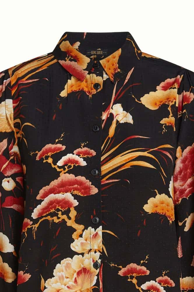 King Louie Maisie Blouse Neve Black - La Vie en Rose Damesmode