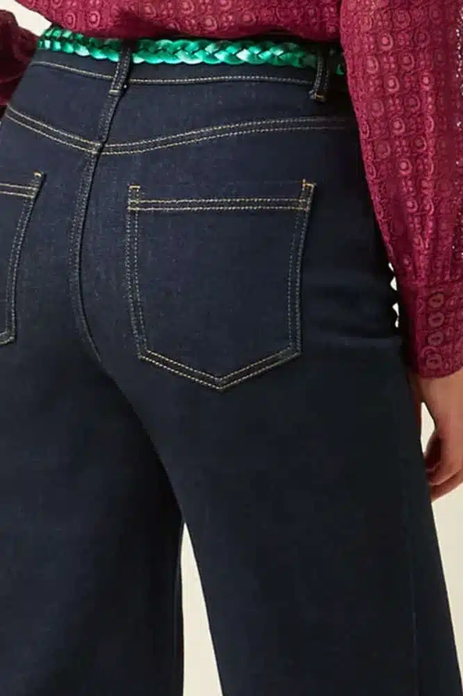 King Louie Paige Pants Walker Denim Indigo Blue GOTS- La Vie en Rose Damesmode