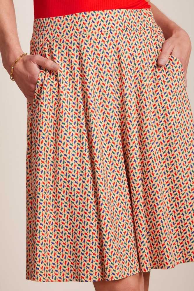 King Louie Serena Skirt Cocolupa Chino Cream - La Vie en Rose Damesmode