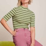 King Louie Turtle Top Seaside Stripe Dark Citron - La Vie en Rose Damesmode